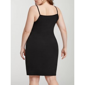 Plus Size Heart Print Cami Dress, Casual Sleeveless Crew Neck Above Knee Dress For Spring & Summer, Women's Plus Size Clothing Plus Size Heart Print Cami Dress, Casual Sleeveless Crew Neck Above Knee Dress For Spring & Summer, Women's Plus Size Clothing