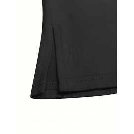 Plus Size Bodycon Crew Neck Belted Dress - Soft Medium Stretch Polyester, Casual Short Sleeve Solid Color Split Bodycon Dress for Spring & Summer - All-Season Wear, No Sheer, Knit Fabric, No Printing Plus Size Bodycon Crew Neck Belted Dress - Soft Medium Stretch Polyester, Casual Short Sleeve Solid Color Split Bodycon Dress for Spring & Summer - All-Season Wear, No Sheer, Knit Fabric, No Printing