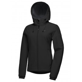 Softshell Jacket for Women, Casual Plush Lined Warm Hooded Windproof Coat with Adjustable Hood and Drawcord Hem for Winter Fall Outdoor Hiking Softshell Jacket for Women, Casual Plush Lined Warm Hooded Windproof Coat with Adjustable Hood and Drawcord Hem for Winter Fall Outdoor Hiking