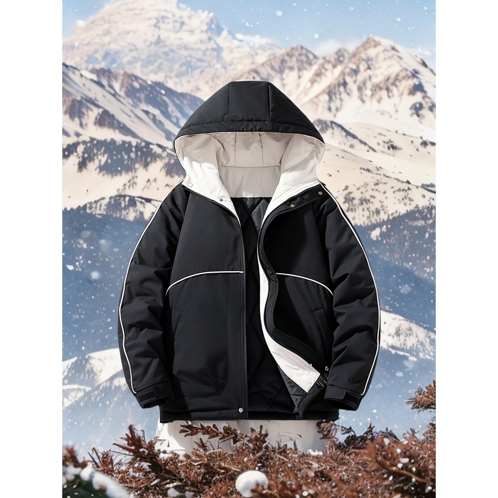 Plus Size Women'S Hooded Fleece Jacket, Casual Style, Non-Stretch Solid Color, Long Sleeve, Regular Length, with Pockets, Woven Fabric Outerwear with Polyester Lining for Winter Plus Size Women'S Hooded Fleece Jacket, Casual Style, Non-Stretch Solid Color, Long Sleeve, Regular Length, with Pockets, Woven Fabric Outerwear with Polyester Lining for Winter