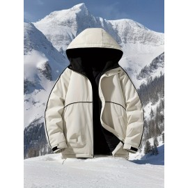 Plus Size Women'S Hooded Fleece Jacket, Casual Style, Non-Stretch Solid Color, Long Sleeve, Regular Length, with Pockets, Woven Fabric Outerwear with Polyester Lining for Winter Plus Size Women'S Hooded Fleece Jacket, Casual Style, Non-Stretch Solid Color, Long Sleeve, Regular Length, with Pockets, Woven Fabric Outerwear with Polyester Lining for Winter