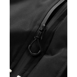 Plus Size Women'S Hooded Fleece Jacket, Casual Style, Non-Stretch Solid Color, Long Sleeve, Regular Length, with Pockets, Woven Fabric Outerwear with Polyester Lining for Winter Plus Size Women'S Hooded Fleece Jacket, Casual Style, Non-Stretch Solid Color, Long Sleeve, Regular Length, with Pockets, Woven Fabric Outerwear with Polyester Lining for Winter