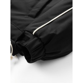 Plus Size Women'S Hooded Fleece Jacket, Casual Style, Non-Stretch Solid Color, Long Sleeve, Regular Length, with Pockets, Woven Fabric Outerwear with Polyester Lining for Winter Plus Size Women'S Hooded Fleece Jacket, Casual Style, Non-Stretch Solid Color, Long Sleeve, Regular Length, with Pockets, Woven Fabric Outerwear with Polyester Lining for Winter