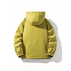 Plus Size Women'S Hooded Fleece Jacket, Casual Style, Non-Stretch Solid Color, Long Sleeve, Regular Length, with Pockets, Woven Fabric Outerwear with Polyester Lining for Winter Plus Size Women'S Hooded Fleece Jacket, Casual Style, Non-Stretch Solid Color, Long Sleeve, Regular Length, with Pockets, Woven Fabric Outerwear with Polyester Lining for Winter