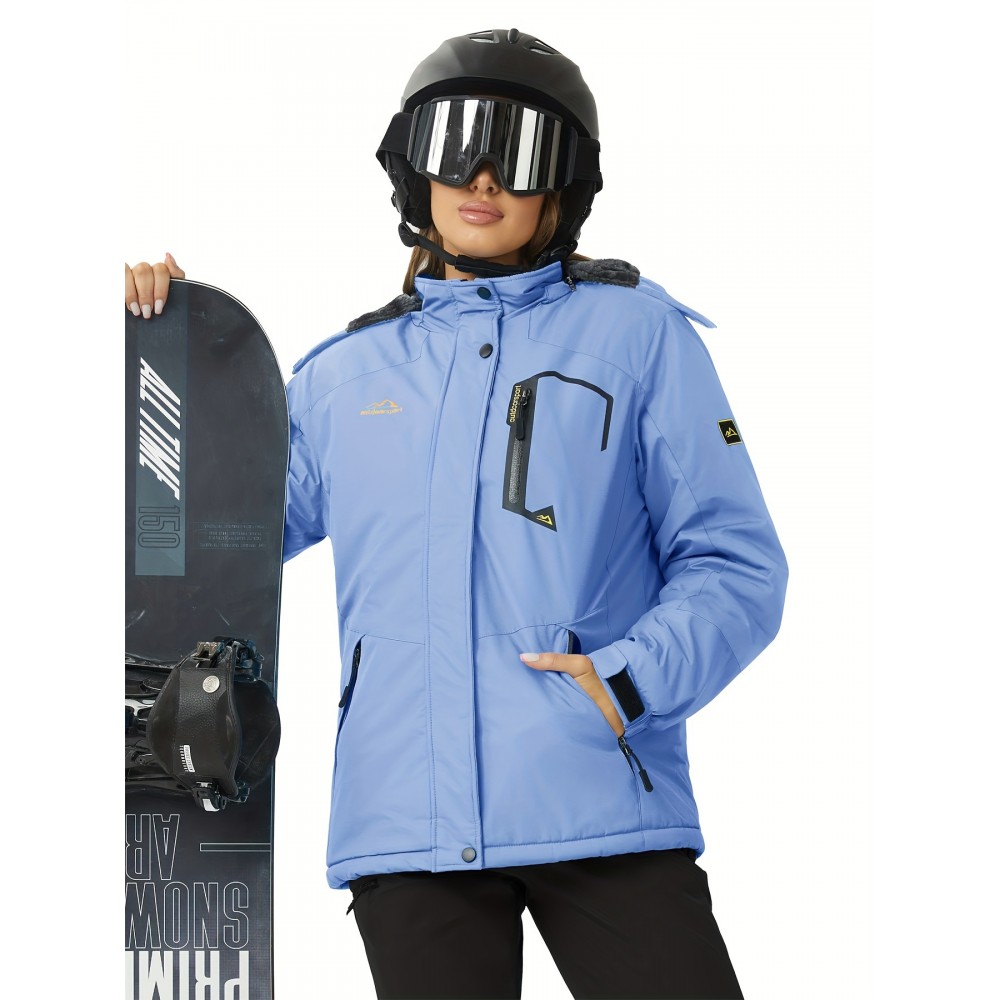 Large-size Women's Waterproof Soft-shell Ski Jacket with Fleece Lining, Hooded, Multiple Pockets, Warm, Comfortable, Bright Colors, Plus-size Coat for Outdoor Sports, Snowsports, Snowboarding, Hiking, Mountaineering, Camping, Daily Casual Work Large-size Women's Waterproof Soft-shell Ski Jacket with Fleece Lining, Hooded, Multiple Pockets, Warm, Comfortable, Bright Colors, Plus-size Coat for Outdoor Sports, Snowsports, Snowboarding, Hiking, Mountaineering, Camping, Daily Casual Work