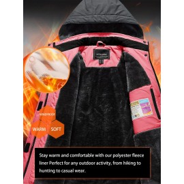 Large-size Women's Waterproof Soft-shell Ski Jacket with Fleece Lining, Hooded, Multiple Pockets, Warm, Comfortable, Bright Colors, Plus-size Coat for Outdoor Sports, Snowsports, Snowboarding, Hiking, Mountaineering, Camping, Daily Casual Work Large-size Women's Waterproof Soft-shell Ski Jacket with Fleece Lining, Hooded, Multiple Pockets, Warm, Comfortable, Bright Colors, Plus-size Coat for Outdoor Sports, Snowsports, Snowboarding, Hiking, Mountaineering, Camping, Daily Casual Work