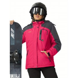 Large-size Women's Waterproof Soft-shell Ski Jacket with Fleece Lining, Hooded, Multiple Pockets, Warm, Comfortable, Bright Colors, Plus-size Coat for Outdoor Sports, Snowsports, Snowboarding, Hiking, Mountaineering, Camping, Daily Casual Work Large-size Women's Waterproof Soft-shell Ski Jacket with Fleece Lining, Hooded, Multiple Pockets, Warm, Comfortable, Bright Colors, Plus-size Coat for Outdoor Sports, Snowsports, Snowboarding, Hiking, Mountaineering, Camping, Daily Casual Work