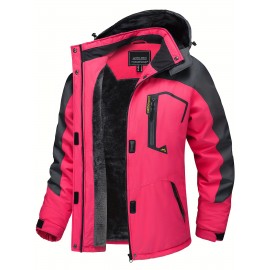 Large-size Women's Waterproof Soft-shell Ski Jacket with Fleece Lining, Hooded, Multiple Pockets, Warm, Comfortable, Bright Colors, Plus-size Coat for Outdoor Sports, Snowsports, Snowboarding, Hiking, Mountaineering, Camping, Daily Casual Work Large-size Women's Waterproof Soft-shell Ski Jacket with Fleece Lining, Hooded, Multiple Pockets, Warm, Comfortable, Bright Colors, Plus-size Coat for Outdoor Sports, Snowsports, Snowboarding, Hiking, Mountaineering, Camping, Daily Casual Work