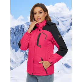 Large-size Women's Waterproof Soft-shell Ski Jacket with Fleece Lining, Hooded, Multiple Pockets, Warm, Comfortable, Bright Colors, Plus-size Coat for Outdoor Sports, Snowsports, Snowboarding, Hiking, Mountaineering, Camping, Daily Casual Work Large-size Women's Waterproof Soft-shell Ski Jacket with Fleece Lining, Hooded, Multiple Pockets, Warm, Comfortable, Bright Colors, Plus-size Coat for Outdoor Sports, Snowsports, Snowboarding, Hiking, Mountaineering, Camping, Daily Casual Work