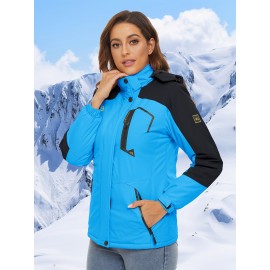 Large-size Women's Waterproof Soft-shell Ski Jacket with Fleece Lining, Hooded, Multiple Pockets, Warm, Comfortable, Bright Colors, Plus-size Coat for Outdoor Sports, Snowsports, Snowboarding, Hiking, Mountaineering, Camping, Daily Casual Work Large-size Women's Waterproof Soft-shell Ski Jacket with Fleece Lining, Hooded, Multiple Pockets, Warm, Comfortable, Bright Colors, Plus-size Coat for Outdoor Sports, Snowsports, Snowboarding, Hiking, Mountaineering, Camping, Daily Casual Work