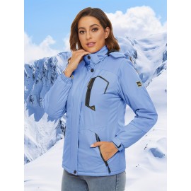 Large-size Women's Waterproof Soft-shell Ski Jacket with Fleece Lining, Hooded, Multiple Pockets, Warm, Comfortable, Bright Colors, Plus-size Coat for Outdoor Sports, Snowsports, Snowboarding, Hiking, Mountaineering, Camping, Daily Casual Work Large-size Women's Waterproof Soft-shell Ski Jacket with Fleece Lining, Hooded, Multiple Pockets, Warm, Comfortable, Bright Colors, Plus-size Coat for Outdoor Sports, Snowsports, Snowboarding, Hiking, Mountaineering, Camping, Daily Casual Work