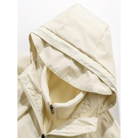 Women's Plus Size 3-in-1 Hooded Windbreaker - Fall/Winter Fashion Jacket with Pockets, Polyester, Long Sleeve, Zip-Up, H-Style Women's Plus Size 3-in-1 Hooded Windbreaker - Fall/Winter Fashion Jacket with Pockets, Polyester, Long Sleeve, Zip-Up, H-Style