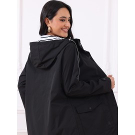 Large Size Women's Windbreaker Jacket, Suitable For Autumn And Winter, Comfortable And Fashionable, Outdoor Sports And Daily Wear Large Size Women's Windbreaker Jacket, Suitable For Autumn And Winter, Comfortable And Fashionable, Outdoor Sports And Daily Wear