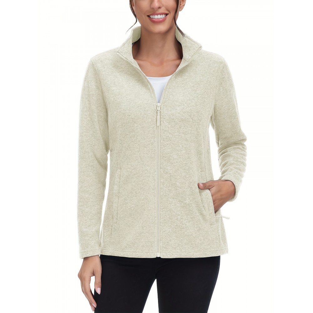 Women's Plus Size Fleece Jacket Full Zip Stand Collar Casual Jacket Autumn And Winter Warm Coat Lightweight Soft Comfort Jacket 2 Zipper Pockets Daily Travel Wear Commute Office To School Home Outdoor Recreation Activities Large Size Fleece Jacket Women's Plus Size Fleece Jacket Full Zip Stand Collar Casual Jacket Autumn And Winter Warm Coat Lightweight Soft Comfort Jacket 2 Zipper Pockets Daily Travel Wear Commute Office To School Home Outdoor Recreation Activities Large Size Fleece Jacket