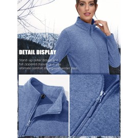 Women's Plus Size Fleece Jacket Full Zip Stand Collar Casual Jacket Autumn And Winter Warm Coat Lightweight Soft Comfort Jacket 2 Zipper Pockets Daily Travel Wear Commute Office To School Home Outdoor Recreation Activities Large Size Fleece Jacket Women's Plus Size Fleece Jacket Full Zip Stand Collar Casual Jacket Autumn And Winter Warm Coat Lightweight Soft Comfort Jacket 2 Zipper Pockets Daily Travel Wear Commute Office To School Home Outdoor Recreation Activities Large Size Fleece Jacket