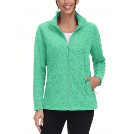 Women's Plus Size Fleece Jacket Full Zip Stand Collar Casual Jacket Autumn And Winter Warm Coat Lightweight Soft Comfort Jacket 2 Zipper Pockets Daily Travel Wear Commute Office To School Home Outdoor Recreation Activities Large Size Fleece Jacket Women's Plus Size Fleece Jacket Full Zip Stand Collar Casual Jacket Autumn And Winter Warm Coat Lightweight Soft Comfort Jacket 2 Zipper Pockets Daily Travel Wear Commute Office To School Home Outdoor Recreation Activities Large Size Fleece Jacket