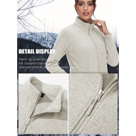 Women's Plus Size Fleece Jacket Full Zip Stand Collar Casual Jacket Autumn And Winter Warm Coat Lightweight Soft Comfort Jacket 2 Zipper Pockets Daily Travel Wear Commute Office To School Home Outdoor Recreation Activities Large Size Fleece Jacket Women's Plus Size Fleece Jacket Full Zip Stand Collar Casual Jacket Autumn And Winter Warm Coat Lightweight Soft Comfort Jacket 2 Zipper Pockets Daily Travel Wear Commute Office To School Home Outdoor Recreation Activities Large Size Fleece Jacket