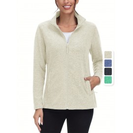 Women's Plus Size Fleece Jacket Full Zip Stand Collar Casual Jacket Autumn And Winter Warm Coat Lightweight Soft Comfort Jacket 2 Zipper Pockets Daily Travel Wear Commute Office To School Home Outdoor Recreation Activities Large Size Fleece Jacket Women's Plus Size Fleece Jacket Full Zip Stand Collar Casual Jacket Autumn And Winter Warm Coat Lightweight Soft Comfort Jacket 2 Zipper Pockets Daily Travel Wear Commute Office To School Home Outdoor Recreation Activities Large Size Fleece Jacket