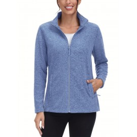 Women's Plus Size Fleece Jacket Full Zip Stand Collar Casual Jacket Autumn And Winter Warm Coat Lightweight Soft Comfort Jacket 2 Zipper Pockets Daily Travel Wear Commute Office To School Home Outdoor Recreation Activities Large Size Fleece Jacket Women's Plus Size Fleece Jacket Full Zip Stand Collar Casual Jacket Autumn And Winter Warm Coat Lightweight Soft Comfort Jacket 2 Zipper Pockets Daily Travel Wear Commute Office To School Home Outdoor Recreation Activities Large Size Fleece Jacket