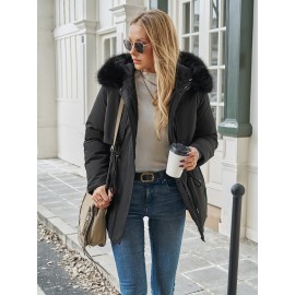 1pc Women'S Plus Size Casual Style Hooded Softshell Jacket, Polyester Fabric, Solid Color, Drawstring Detail, Regular Length, Long Sleeves for Autumn/Winter 1pc Women'S Plus Size Casual Style Hooded Softshell Jacket, Polyester Fabric, Solid Color, Drawstring Detail, Regular Length, Long Sleeves for Autumn/Winter