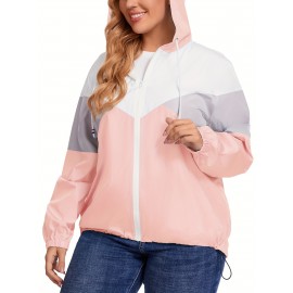 Plus Size Raincoat, Women Water Resistant Rain Jacket, Packable, Outdoor Hooded Windbreaker For Women Plus Size Raincoat, Women Water Resistant Rain Jacket, Packable, Outdoor Hooded Windbreaker For Women