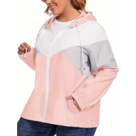 Plus Size Raincoat, Women Water Resistant Rain Jacket, Packable, Outdoor Hooded Windbreaker For Women Plus Size Raincoat, Women Water Resistant Rain Jacket, Packable, Outdoor Hooded Windbreaker For Women
