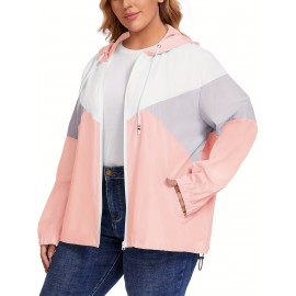 Plus Size Raincoat, Women Water Resistant Rain Jacket, Packable, Outdoor Hooded Windbreaker For Women Plus Size Raincoat, Women Water Resistant Rain Jacket, Packable, Outdoor Hooded Windbreaker For Women