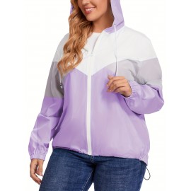 Plus Size Raincoat, Women Water Resistant Rain Jacket, Packable, Outdoor Hooded Windbreaker For Women Plus Size Raincoat, Women Water Resistant Rain Jacket, Packable, Outdoor Hooded Windbreaker For Women