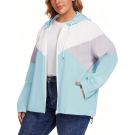 Plus Size Raincoat, Women Water Resistant Rain Jacket, Packable, Outdoor Hooded Windbreaker For Women Plus Size Raincoat, Women Water Resistant Rain Jacket, Packable, Outdoor Hooded Windbreaker For Women