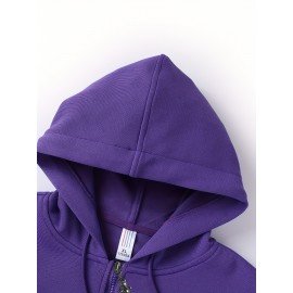 Chic Plus Size Women's Hooded Jacket - Color Block, Zip-Up Outdoor Coat With Drawstring & Pockets For Fall/Winter Chic Plus Size Women's Hooded Jacket - Color Block, Zip-Up Outdoor Coat With Drawstring & Pockets For Fall/Winter