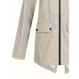 Plus Size Plush Lined Hooded Coat, Warm Long Sleeve Zipper Coat for Winter, Casual Women's Clothing Plus Size Plush Lined Hooded Coat, Warm Long Sleeve Zipper Coat for Winter, Casual Women's Clothing