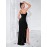 Elegant One Shoulder Split Ruffle Hem Maxi Dress, Sleeveless Slim-Fit Party & Banquet Dress for Women