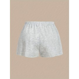 Women's Y2K-Inspired Stretchy Waist Shorts - Solid Color, Polyester & Spandex Blend, Machine Washable Women's Y2K-Inspired Stretchy Waist Shorts - Solid Color, Polyester & Spandex Blend, Machine Washable