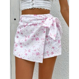 Womens Elegant High Waist Solid Color Eyelet Wrap Tie Skort - Lace Up, Micro Elastic Polyester Fabric, No Printing, Woven, Summer Vacation Style - Comfortable and Chic Short Skort for Women Womens Elegant High Waist Solid Color Eyelet Wrap Tie Skort - Lace Up, Micro Elastic Polyester Fabric, No Printing, Woven, Summer Vacation Style - Comfortable and Chic Short Skort for Women