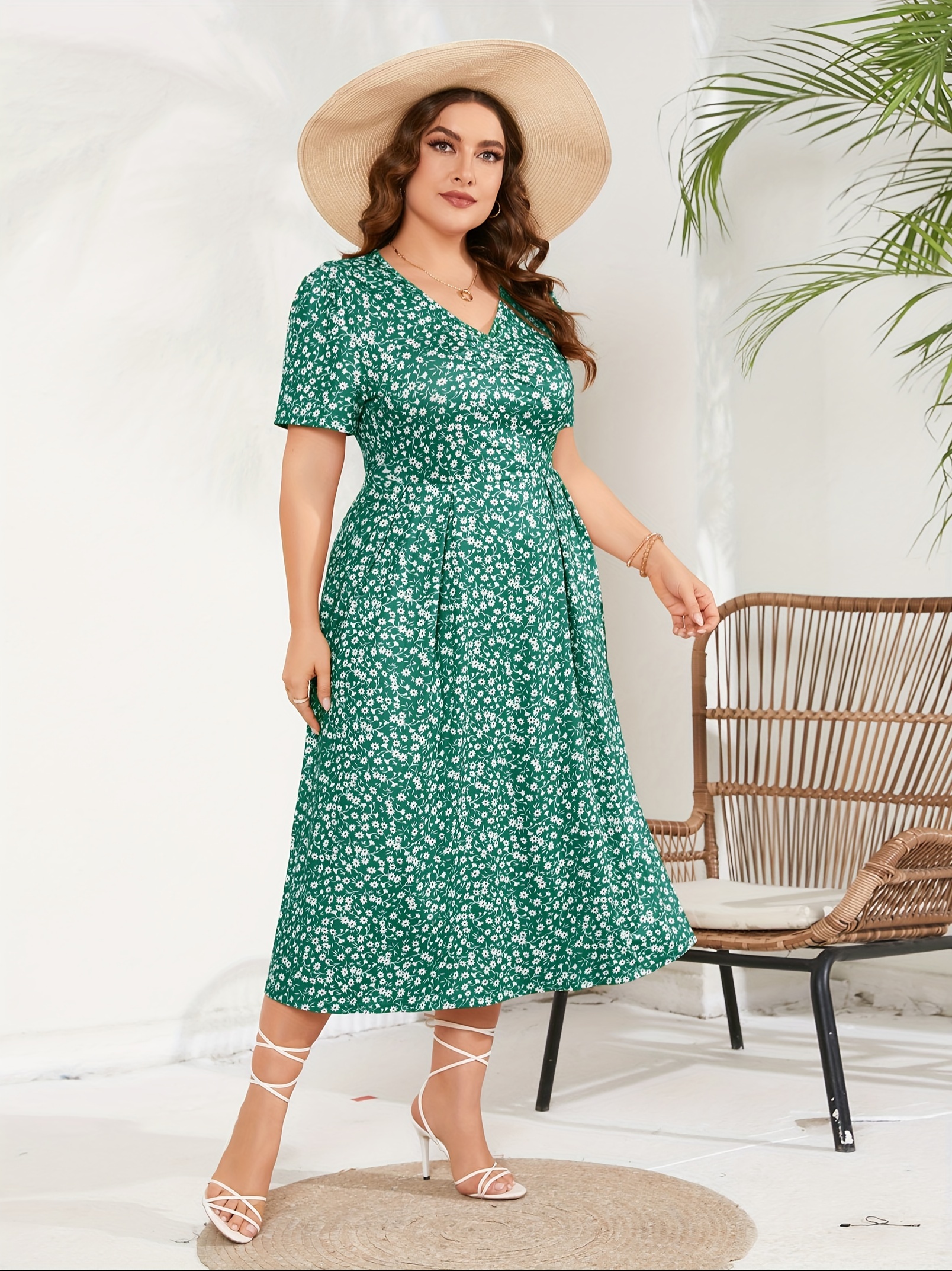 plus size maxi dress womens summer casual boho floral empire waist plus size flowy dress plus size dresses for curvy women details 12