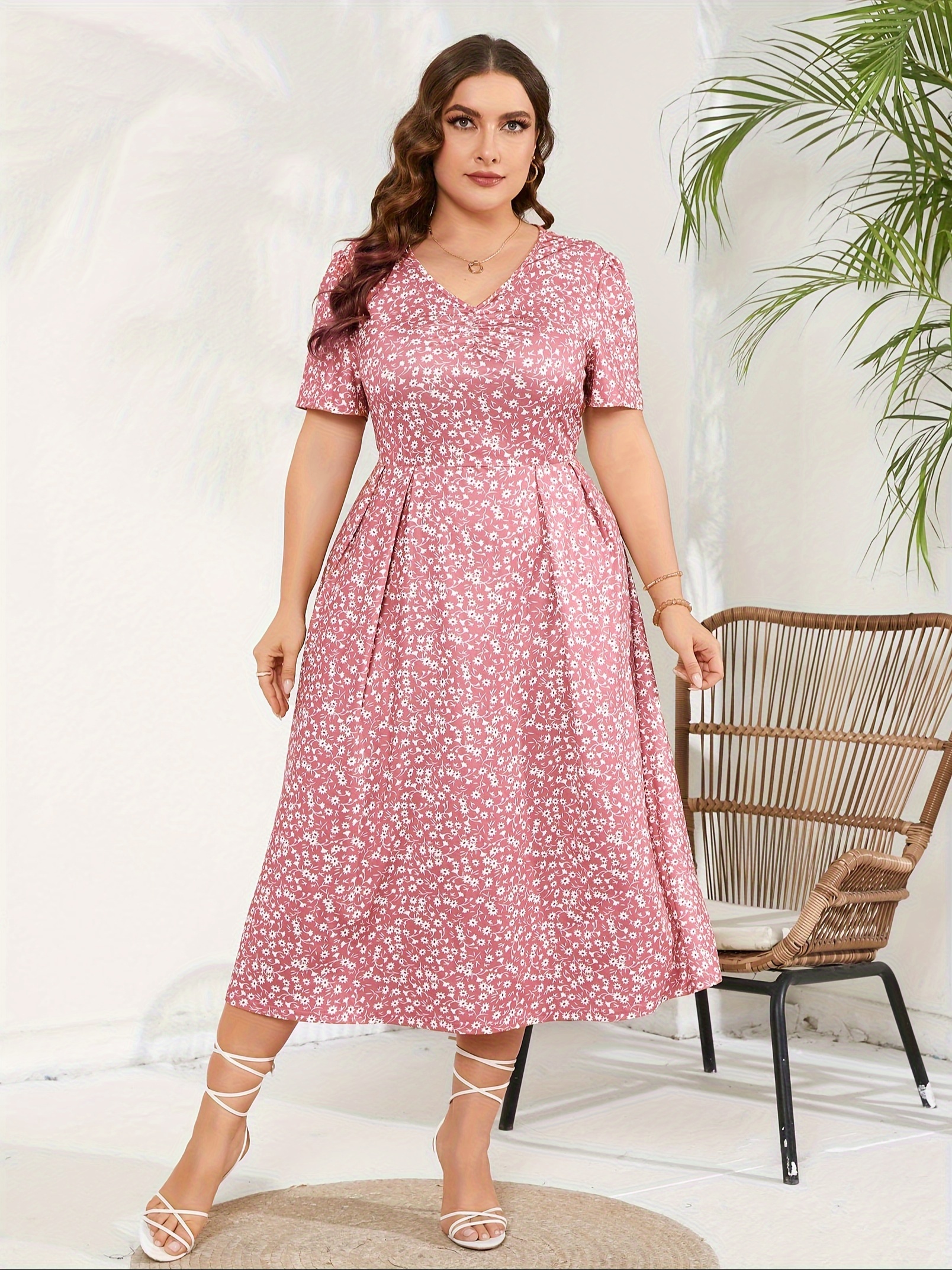 plus size maxi dress womens summer casual boho floral empire waist plus size flowy dress plus size dresses for curvy women details 15