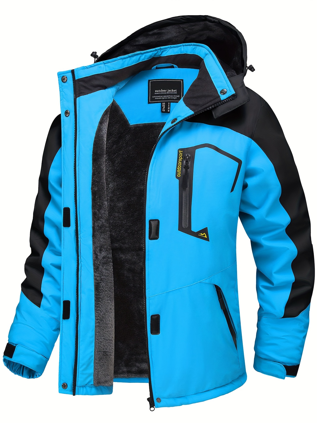 womens large size ski jacket winter waterproof   jacket bright colors fleece   warm comfortable coat hooded multiple pockets outdoor sports snowsports snowboarding hiking mountaineering camping daily casual   size jacket details 1